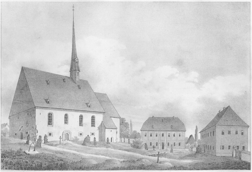 Kirche Clau&szlig;nitz --aus: Sachsens Kirchen-Galerie, Zehnter Band - Die Inspectionen Penig, Rochlitz, Colditz und Waldheim (um 1840)