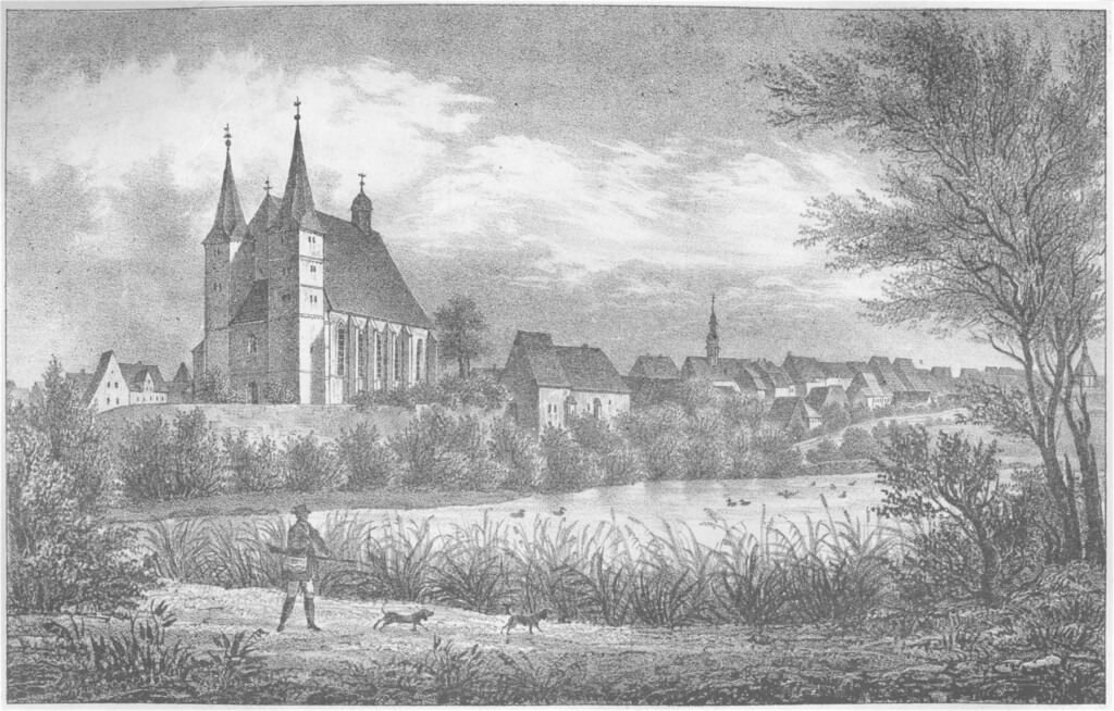Kirche Geithain -- aus: Sachsens Kirchen-Galerie, Zehnter Band - Die Inspectionen Penig, Rochlitz, Colditz und Waldheim (um 1840)