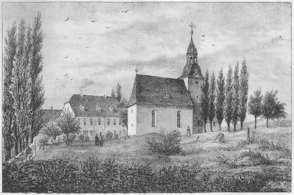 Kirche Hartmannsdorf -- aus: Sachsens Kirchen-Galerie, Zehnter Band - Die Inspectionen Penig, Rochlitz, Colditz und Waldheim (um 1840)