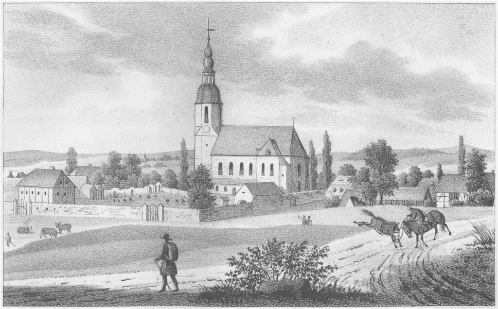 Kirche Reichenau -- aus: Sachsens Kirchen-Galerie, Zehnter Band - Die Inspectionen Penig, Rochlitz, Colditz und Waldheim (um 1840)