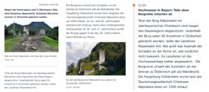 Burg Falkenstein in Flintsbach nach den Überschwemmungen 2024