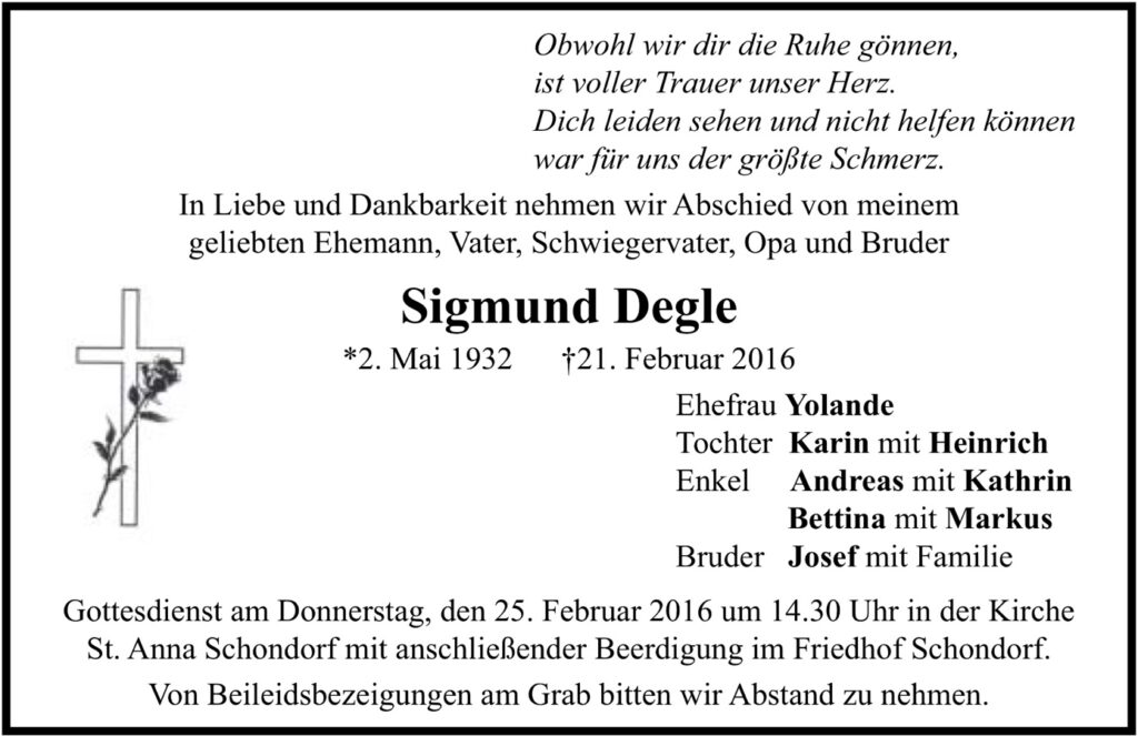 Degle Sigmund 1932 2016