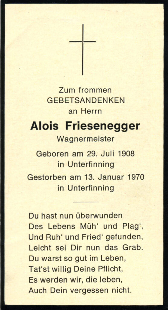 Friesenegger Alois 1908 1970