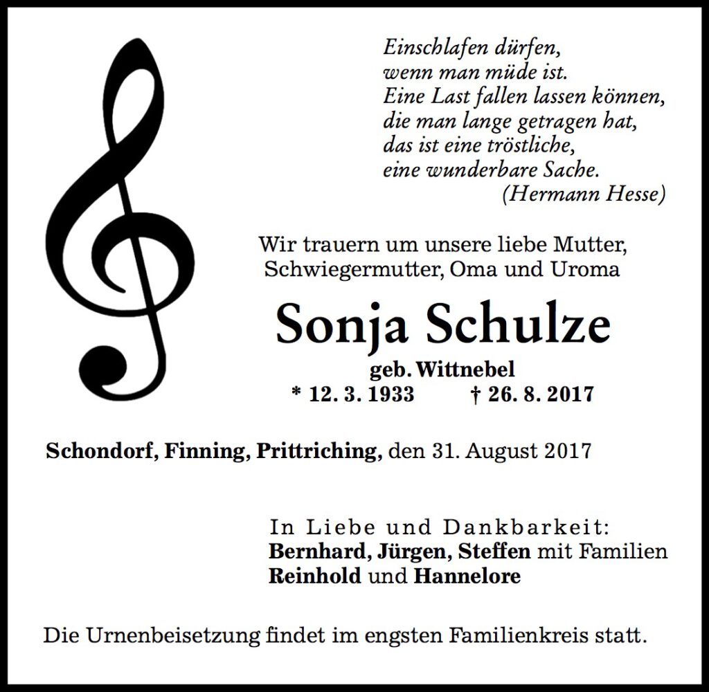 Wittnebel Schulze Sonja 1933 2017